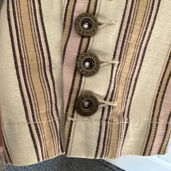 Vintage Tommy Hilfiger blazer/jacket, striped, size 10, 100% cotton, spring - Picture 6 of 9